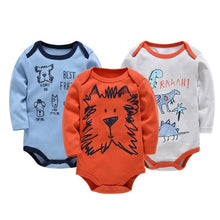 Load image into Gallery viewer, Kavkas Baby Boys Girls Bodysuit 6 PCS 3 PCS Long Sleeve 100% Cotton Baby Clothes 0-12 months Newborn body bebe Jumpsuit Clothing
