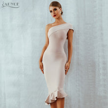 Load image into Gallery viewer, Adyce 2021 New Summer Women Bandage Dress Sexy One Shoulder Sleeveless Ruffles Nightclub Celebrity Evening Party Mermaid Dresses
