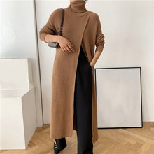 Load image into Gallery viewer, [EAM] Vent Long Knitting Sweater Loose Fit Turtleneck Long Sleeve Women Pullovers New Fashion Tide Autumn Winter 2022 1DA357
