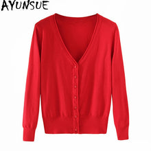 Load image into Gallery viewer, AYUNSUE Women&#39;s Cardigan Knitted Sweater Long Sleeve Crochet Female Cardigan With Buttons Short Sweater Women Cardigans WXF246
