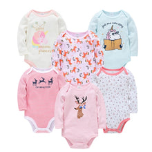 Load image into Gallery viewer, Kavkas Baby Boys Girls Bodysuit 6 PCS 3 PCS Long Sleeve 100% Cotton Baby Clothes 0-12 months Newborn body bebe Jumpsuit Clothing
