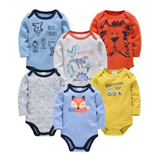 Load image into Gallery viewer, Kavkas Baby Boys Girls Bodysuit 6 PCS 3 PCS Long Sleeve 100% Cotton Baby Clothes 0-12 months Newborn body bebe Jumpsuit Clothing
