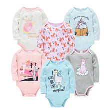 Load image into Gallery viewer, Kavkas Baby Boys Girls Bodysuit 6 PCS 3 PCS Long Sleeve 100% Cotton Baby Clothes 0-12 months Newborn body bebe Jumpsuit Clothing
