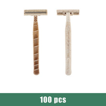 Load image into Gallery viewer, 50/100 PCs Eco-Friendly  Two Layer Blade Shaving Razor Wheat Straw Biodegradable Material Zero Waste Program
