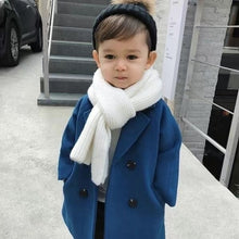 Load image into Gallery viewer, Winter Grid Jackets Boys Girls Woolen Double-breasted Baby Boy Trench Coat Lapel Autumn Kids Outerwear Coats Wool Coat Overcoat
