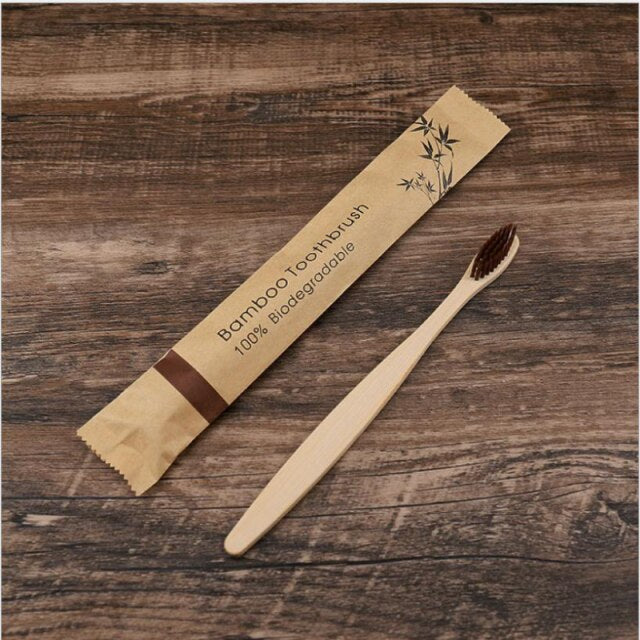 100Pcs Eco-Friendly Bamboo Toothbrushes Travel Adult Wooden Soft Tooth Brush for Zero Waste Program