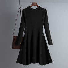 Load image into Gallery viewer, Simple Basic Autumn Winter A-Line Thick Sweater Dress Women Elegant Knit Dresses Female Slim Mini Robe Knitting Women&#39;s Clothing
