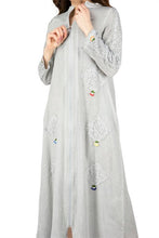 Load image into Gallery viewer, Women&#39;s Zipper Grey Abaya
