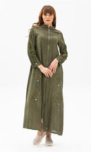 Load image into Gallery viewer, Women&#39;s Zipped Khaki Abaya
