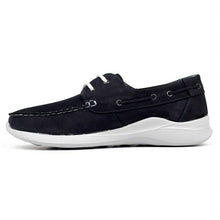 Load image into Gallery viewer, Men&#39;s Lace-up Navy Blue Nubuck Leather Shoes
