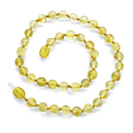 Light Yellow Natural Drop Amber Stone Baby Tooth Necklace
