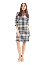 Load image into Gallery viewer, Women&#39;s Plaid Navy Blue Short Dress
