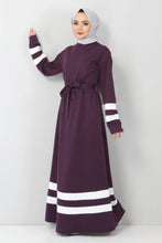 Load image into Gallery viewer, Women&#39;s Striped Purple Modest Dress
