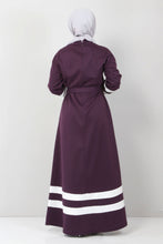 Load image into Gallery viewer, Women&#39;s Striped Purple Modest Dress
