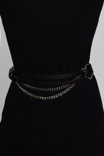 Load image into Gallery viewer, Women&#39;s Silver Chain Black Belt
