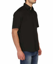 Load image into Gallery viewer, Men&#39;s Classic Cut Short Sleeves Plain Black Shirt
