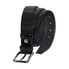 Load image into Gallery viewer, Men&#39;s Patterned Black Patent Artificial Leather Classic Belt- 3.5 cm
