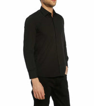 Load image into Gallery viewer, Men&#39;s Slim Fit Long Sleeves Plain Black Shirt
