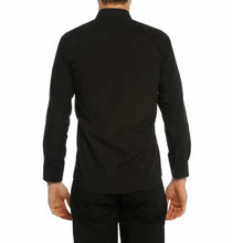 Load image into Gallery viewer, Men&#39;s Slim Fit Long Sleeves Plain Black Shirt
