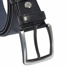 Load image into Gallery viewer, Men&#39;s Stitched Plain Black Artificial Leather Classic Belt- 4 cm
