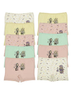 Girl's Printed Mixed Color Shorts (10 Pieces)