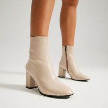 Load image into Gallery viewer, Women&#39;s Beige Heeled Boots
