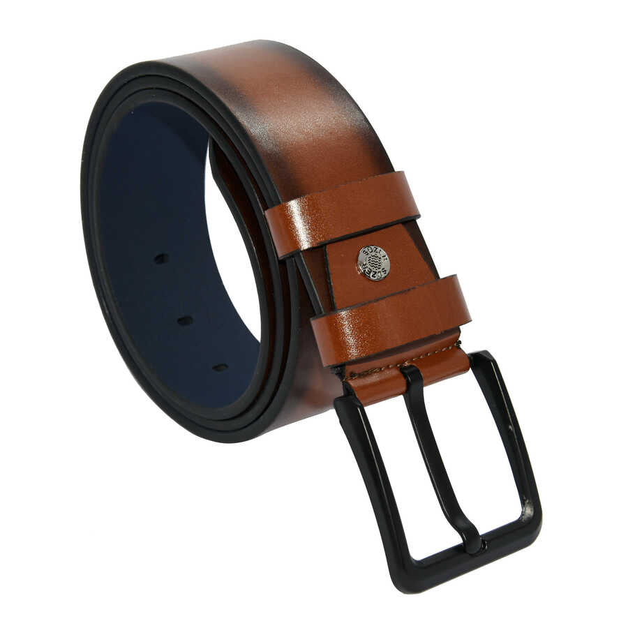 Men's Plain Ginger Artificial Leather Sport Belt- 4.5 cm