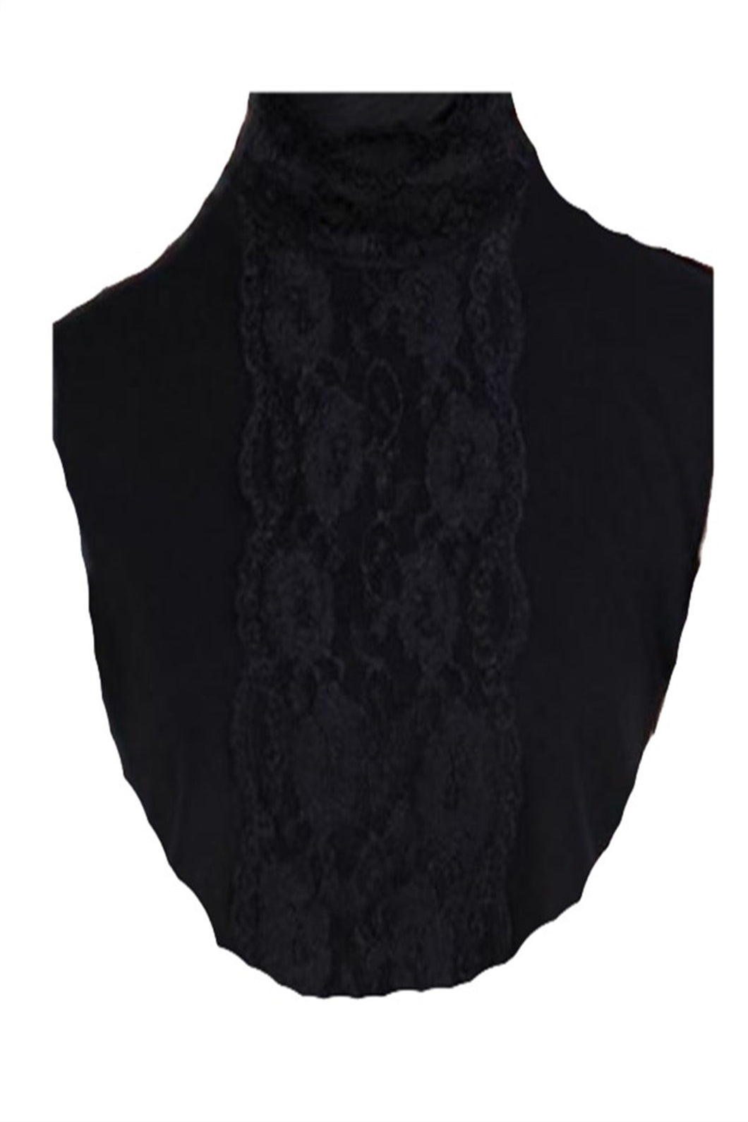 Women's Lace Detail Black Modest Collar Cover