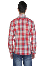 Load image into Gallery viewer, Men&#39;s Long Sleeves Plaid Red Skinny Fit Shirt
