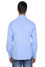 Load image into Gallery viewer, Men&#39;s Long Sleeves Blue Skinny Fit Shirt
