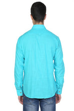 Load image into Gallery viewer, Men&#39;s Long Sleeves Turquoise Skinny Fit Shirt
