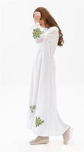 Load image into Gallery viewer, فستان طويل أبيض بأكمام طويلة نسائي
