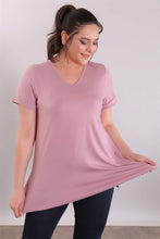 Load image into Gallery viewer, Women&#39;s Oversize V Neck Basic Lilac Blouse
