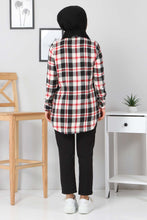 Load image into Gallery viewer, Women&#39;s Leather Detail Plaid Shirt

