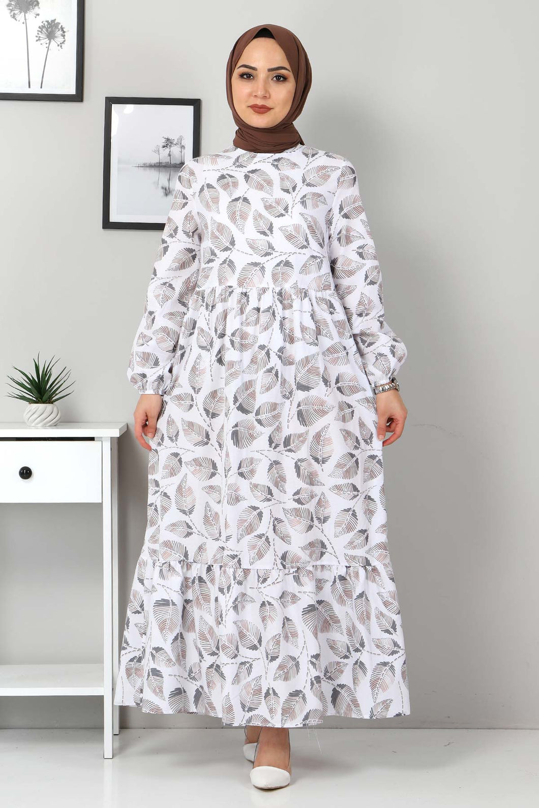 Women's Mink Leaf Pattern Dress